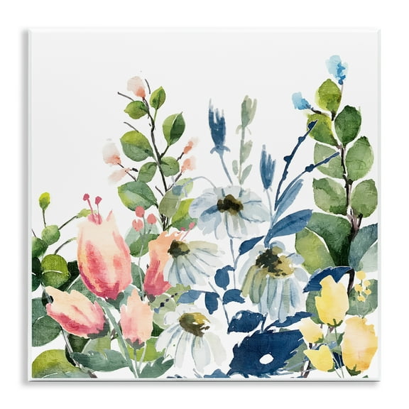 Stupell Industries Assorted Spring Blooms Plants & Flowers Painting Unframed Art Print Wall Art, 12 x 12