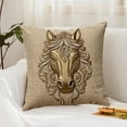 thumbnail image 1 of CaiYueKe Horse Head Pillow Cover 45x45cm Equestrian Print Decorative Throw Pillow Case Soft Cushion Cover for Sofa Bed Chair Home Decor Embroidered Look Polyester Washable Pillow Case, 1 of 7