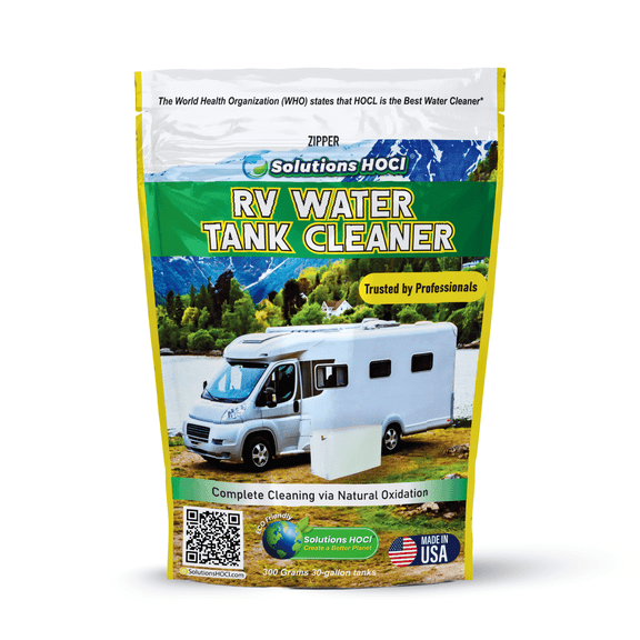 SolutionsHOCl RV Water Tank Cleaner – Eco-Friendly Treatment for Odor, Residue & Mineral Buildup – Safe Alternative to Water Purification Tablets –300G