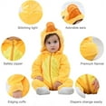 thumbnail image 3 of ATAIKU Baby Animal Duck Onesie Flannel Hooded Romper for Infant Winter Playsuit Jumpsuit for Boys and Girls Toddler Overall Outfit, 3 of 10