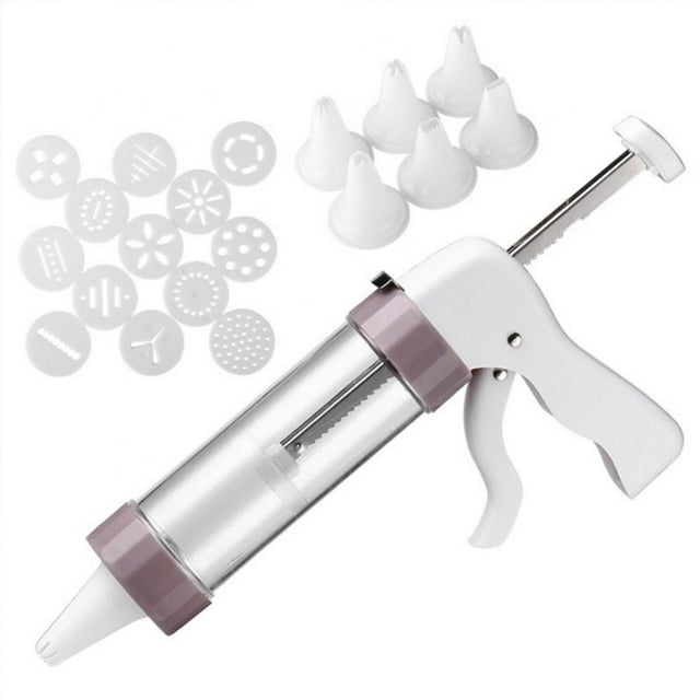 Cookie Press Gun, Stainless Steel Biscuit Press Cookie Gun Set with 13