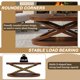 thumbnail image 4 of Mesa de café oval de madera de 44 pulgadas con base en forma de X, Mesa de cóctel con almacenamiento abierto, Mesa del centro del sofá para la sala de estar, 4 of 5