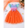 thumbnail image 3 of ATAIKU Toddler and Little Girls Mermaid Tutu Dress Kids Ruffled Casual Party Glitter Tulle Sundress 3T, 3 of 8