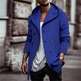 thumbnail image 2 of uikmnh Men's Jackets Autumn and Winter Men's Soil Trench Coat Long Lapel Hood Space Double Casual Trench Coat Size:3XL, 2 of 8