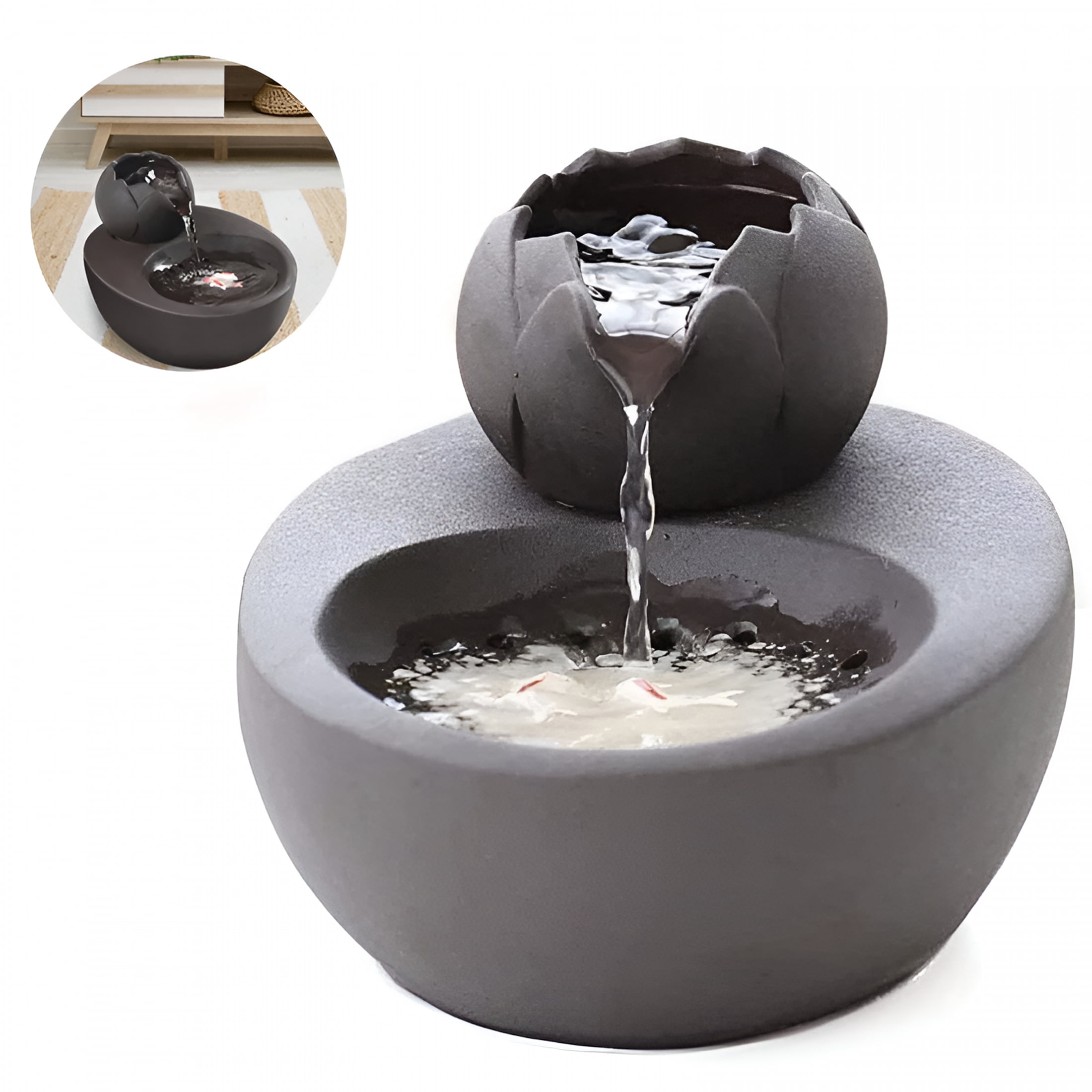 ACDANC Cat Fountain Ceramic Pet Water Dispenser Vertical Cats Drinking Fountains, Automatic Circulation Filters Water Water Fountains for Cats Indoor