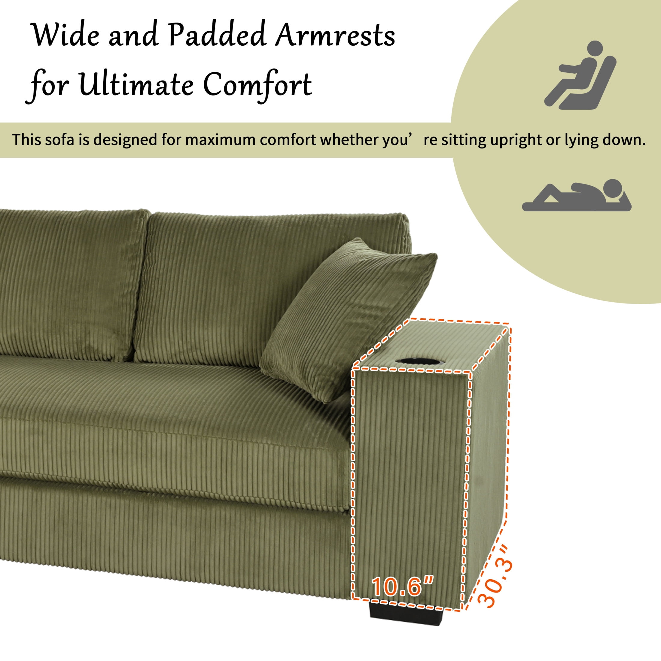 Christopher Knight Home Modern L-Shaped Sectional Sofa with Cup Holders & Charging Ports, Green