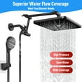 thumbnail image 6 of IUSU 8-Setting High Pressure Shower Head 12 inch Rain Shower Head with Handheld and Hose Black, 6 of 8