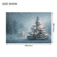 thumbnail image 2 of 2 Piece Bath Mat Set with U-Shaped Toilet Mat and Rectangle Bath Rugs Non Slip Machine Washable Bathroom Mats Christmas Tree with Lights, 2 of 7