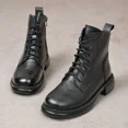 thumbnail image 2 of nuevas botas negras para mujer, zapatos de mujer, botas de moto con cremallera para otoño e invierno, botines de plataforma de estilo británico, zapatos para niñas, 2 of 4