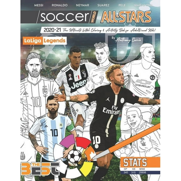 All Stars Soccer World All Stars 2020-21: La Liga Legends edition: The Ultimate Futbol Coloring, Activity and Stats Book for Adult, Book 7, (Paperback)