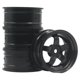 thumbnail image 1 of Juego de 4 llantas de 1/10 con cubo hexagonal de 12 mm, piezas de actualización para accesorios de coche RC Axial Tamiya Negro, 1 of 4