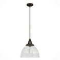 thumbnail image 2 of Hunter - Cypress Grove 1-light Onyx Bengal, Medium Size Pendant Light, Dimmable, Transitional Style, Dome Shaped, for Bedrooms, Dining, Living Rooms - 19250, 2 of 8