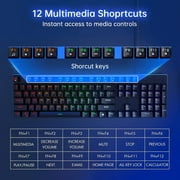 Mechanical Keyboard, 104 Keys Rainbow 11 LED Backlit Wired Keyboard with Blue Switch, Anti-Ghosting/Spill-Resistant/Anti-Dust Mechanical Gaming Keyboard for Windows PC Laptop Computer