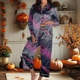 thumbnail image 4 of MuXiKeJi Clothes Halloween Pattern Printed Long Sleeve Two Piece Pajama Set, Soft Breathable Daily Sleep Loungewear Indoor Night Outfit Women Long Sleeve Sleepwear Pajama Set, 4 of 6