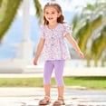 thumbnail image 6 of mgoYE Toddler Girl Outfits 5t Toddler Girls Summer Clothes Infant Sleeveless Tank Top Shirt Pants Set Kids Striped Ruffles Outfits(Purple,5 Years), 6 of 9