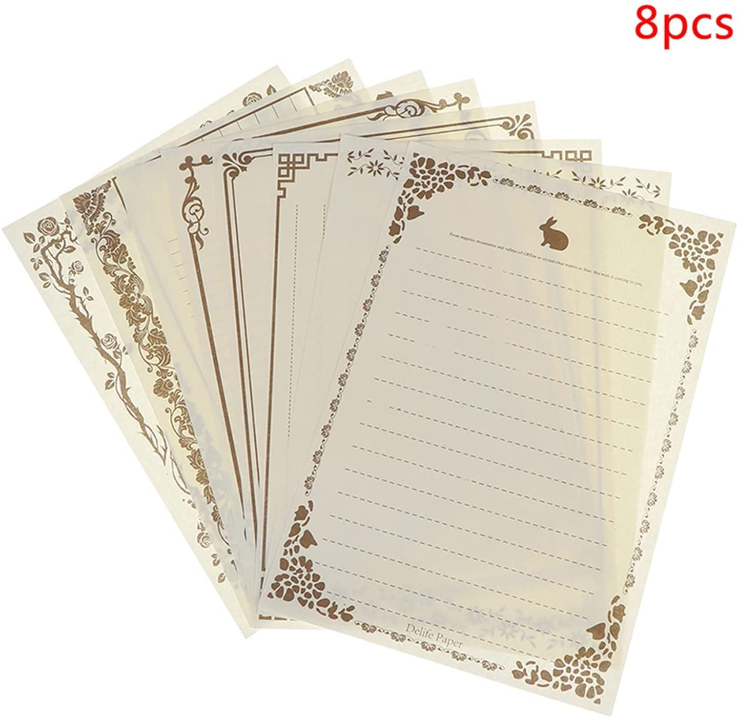 8sheets Vintage Antique Letter Pad/Paper Letter Form/ Note Paper/Writing Paper 