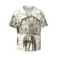 thumbnail image 4 of Salouo Horses Grazing On Meadow Pattern Cuban Collar Shirts for Men Button-Down Shirt Men's Short Sleeve Shirts Hawaiian Shirts Casual Shirts -X-Large, 4 of 6