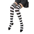 thumbnail image 2 of Thigh High Socks Over the Knee Socks Striped Knee High Socks for Women Teen Girls, 2 of 8