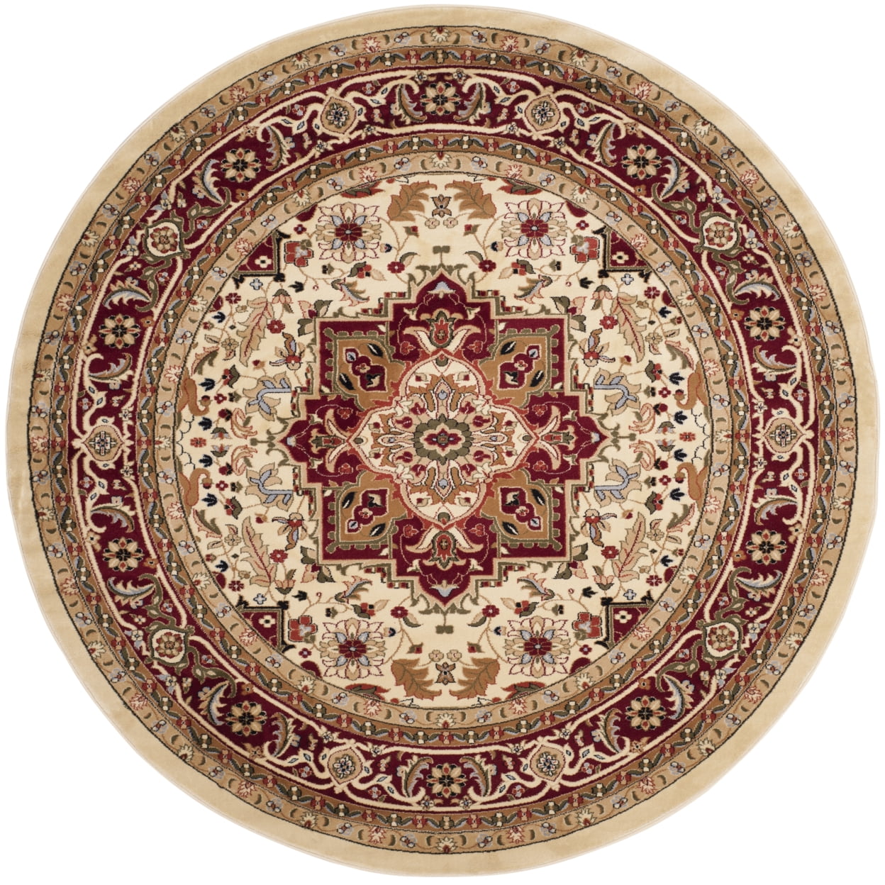 SAFAVIEH Lyndhurst Miranda Traditional Bordered Area Rug, Ivory/Red, 3'3" x 5'3"