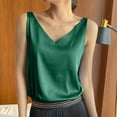 thumbnail image 2 of loopsun Plus Size Tops for Womens,Womens Summer Tops,Women'S Spring Summer Solid Color V-Neck Sleeveless Casual Shirt Top Green XXXL, 2 of 4