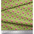 thumbnail image 2 of Soimoi Green Heavy Canvas Fabric Dot & Ranunculus Floral Print Fabric by the Yard 58 Inch Wide, 2 of 3