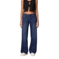 thumbnail image 2 of FOCUSNORM Women's Spring Summer Denim Pants Low Waist Wide Leg Trousers with Multi Pockets, 2 of 9