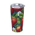 thumbnail image 2 of Kll Strawberry2 Stainless Steel Vacuum Insulated Coffee Cup 20 Oz Insulated Travel Mug Water Cup With Leak-Proof Straw Lid & Flip Lid,1 Metal Straws,1 Cleaning Brush, 2 of 8