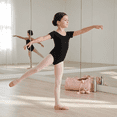 thumbnail image 4 of Girls Ballet Leotard Short Sleeve, Stretch Fit, Cotton Dancewear for Ballet, Gymnastics & Dance Class, 4 of 7
