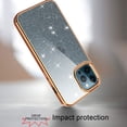 thumbnail image 2 of Crystal Bling Clear Case for iPhone 12 Pro Max 6.7" 2020, Allytech Slim TPU Back Luxury Sparkly Anti-Slip Shockproof Anti-Scratch Protective Girls Women Case for iPhone 12 Pro Max 2020(6.7 inch), Gold, 2 of 5