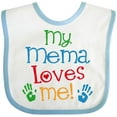 thumbnail image 3 of Inktastic Mema Loves Me Grandchild Boys or Girls Baby Bib, 3 of 4