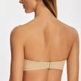 thumbnail image 2 of MELENECA Women's Stay Put Padded Cup with Lift Underwire Push Up Strapless Bras Almond 32DD, 2 of 5