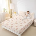 thumbnail image 3 of Erosebridal Cartoon Animal Rabbit Full Size Sheets 4-Piece For Teens,Kids Girls Kawaii Ribbon Bow Bed Sheets, 3 of 5
