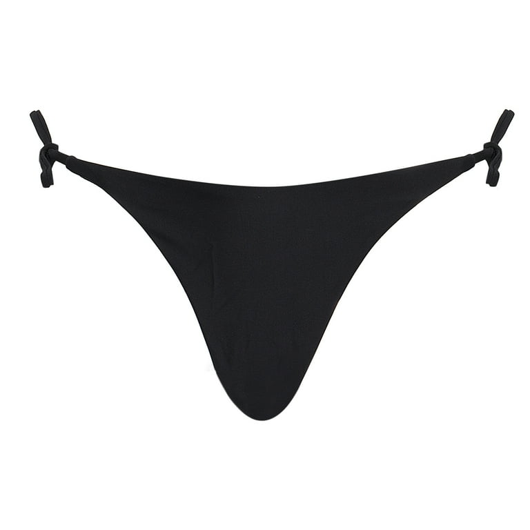 Women's Side-Tie Bikini Bottoms - Sofy Black - Black - Olaian