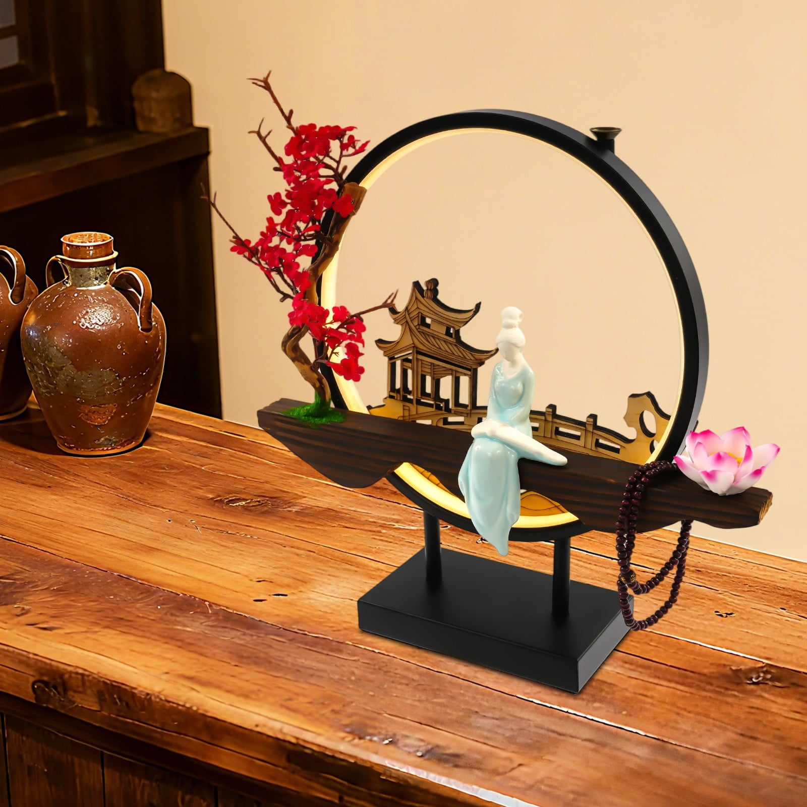 Backflow Incense Holder with LED Light, Ceramic Backflow Incense Burner Perfect for Relaxing or Home Decor
