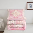 thumbnail image 5 of Homewish Bohemian Mandala Flowers Twin Comforter Sets,Pink Watercolor Gradient Bedding Set,Pink Reversible,2pcs,1 Comforter and 1 Pillowcase, 5 of 7
