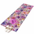 thumbnail image 2 of Farmhouse Flowers 2'x6' Runner Rug, Spring Watercolor Purple Pink Floral Beige Washable Non-Slip Area Rugs for Hallway Kitchen Floor Bedroom Entryway, Laundry Carpet Decoration Indoor Mat, 2 of 9