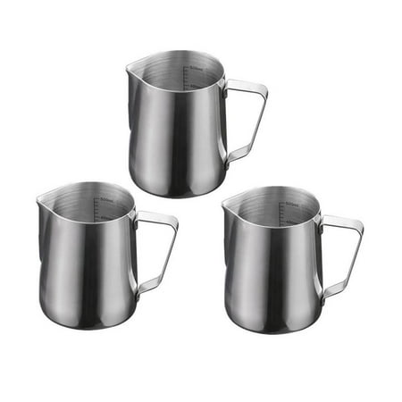 

3 Pieces 600ml Stainless Steel Coffee Frothing Milk Tea Latte Jug With Scale