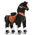 thumbnail image 1 of PonyCycle Large Riding Horse for Kids (with Brake/42.5" Height/Size 5 for Age 7-12) Rocking Horse Plush Pony Toys No Electricity Black Ux526, 1 of 10