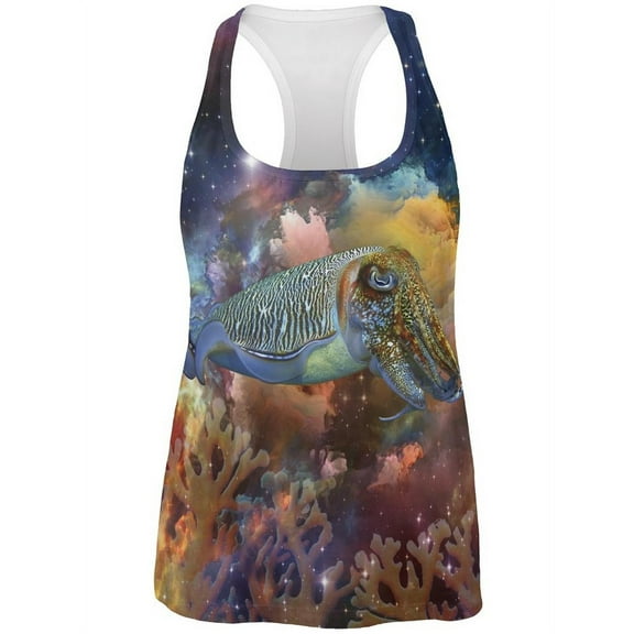Cuttlefish In Space All Over Womens Work Out Tank Top Multi 2XL