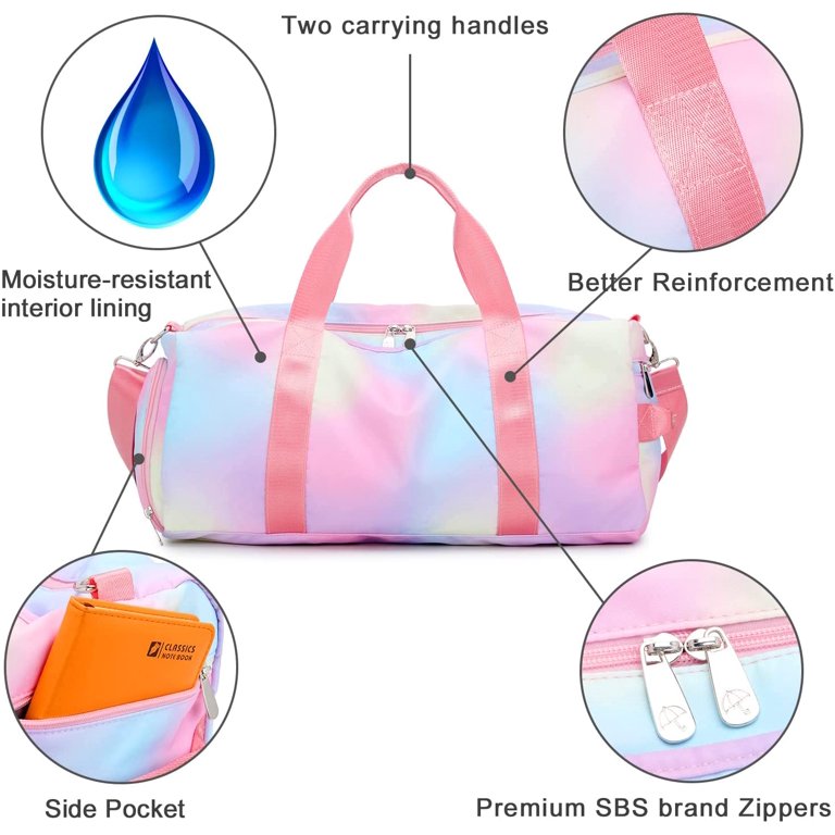  PHSYNI Compact Sports Gym Bag for Women Girls, Cute Mini  Duffle Bag with Wet Pocket & Shoes Compartment, Personal Item Travel  Workout Bag, 16-Small, Pink