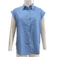 thumbnail image 4 of Blczomt Short Sleeve Spring Tops for Women 2026 Cute Blue Button Down Tops Summer Cap Sleeve,XL, 4 of 4
