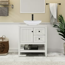 Eclife 30" Freestanding Bathroom Vanity Set with Vessel Sink, Faucet and Drain