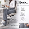 thumbnail image 6 of Lux Decor Women’s Stretch Work Pants - High Waisted Straight Leg Trousers, Wrinkle-Resistant Office Chinos with 2 Pockets, Comfortable Pull-On Work Pants for Travel & Daily Wear - Large, Storm Grey, 6 of 9