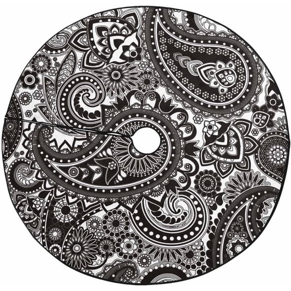 FMSHPON Element Paisley Xmas Christmas Tree Skirt Stand Mat for Holiday Party Decoration Indoor Outdoor 36 inches