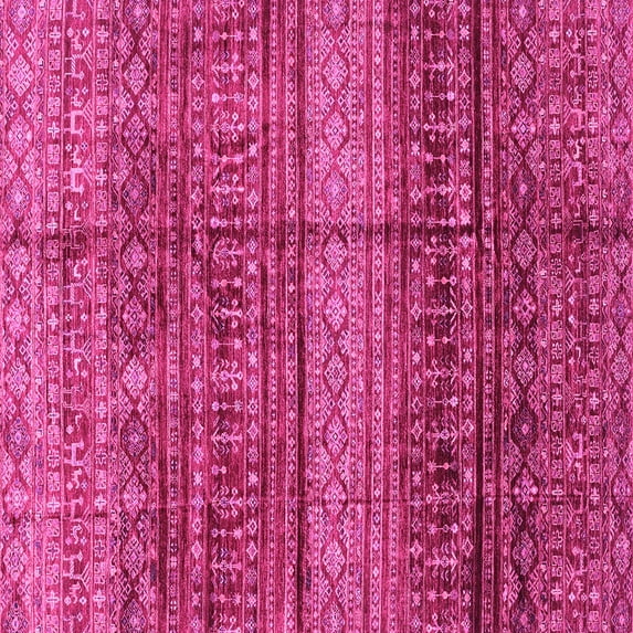 Ahgly Company Indoor Square Abstract Pink Modern Area Rugs, 5' Square