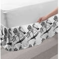 thumbnail image 2 of Vanilla Bed Skirt, Vintage Engraved Style Drawing of Aromatic Flower Botany Illustration, Elastic Bedskirt Dust Ruffle Wrap Around for Bedding Decor, 4 Sizes, Charcoal Grey and White, by Ambesonne, 2 of 2