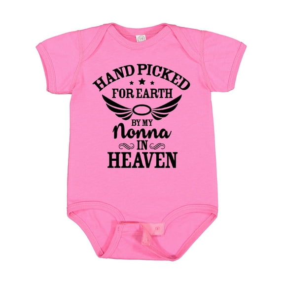 Inktastic Handpicked for Earth by My Nonna in Heaven with Angel Wings Boys or Girls Baby Bodysuit