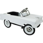 Retro Tri-Five 1955 Chevy Steel Metal Pedal Car, White