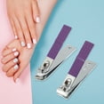 thumbnail image 2 of Unique Bargains 1 Set Manicure Nail Clippers Stainless Steel Manicure Kit 7 in 1 Manicure Pedicure Care Tools Purple, 2 of 7