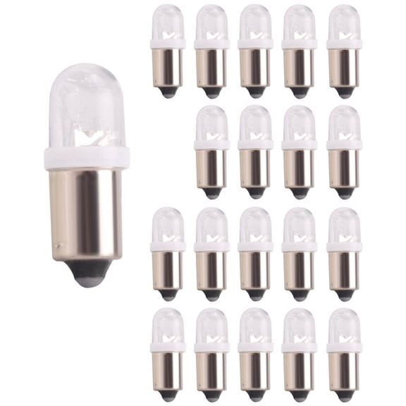 Deliqiba 20Pcs BA9S 1895 H6W 53 57 Bayonet LED Light Bulbs for Car Map Lamp 12V White